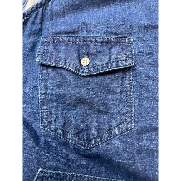 Max Studio Women's Lined Denim Sleeveless A-Line Dress, Navy Blue Small - Picture 7 of 12